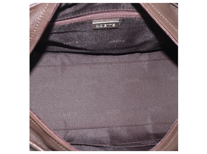 LOEWE Americana 28 Hand Bag Leather Dark Brown Silver - vista 10