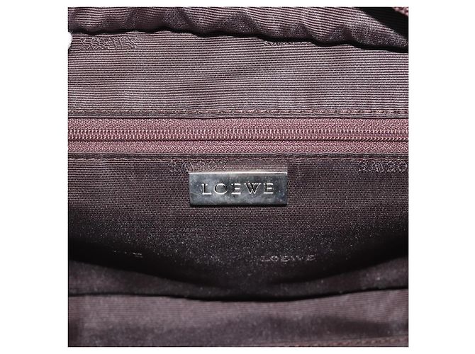 LOEWE Americana 28 Hand Bag Leather Dark Brown Silver - vista 21