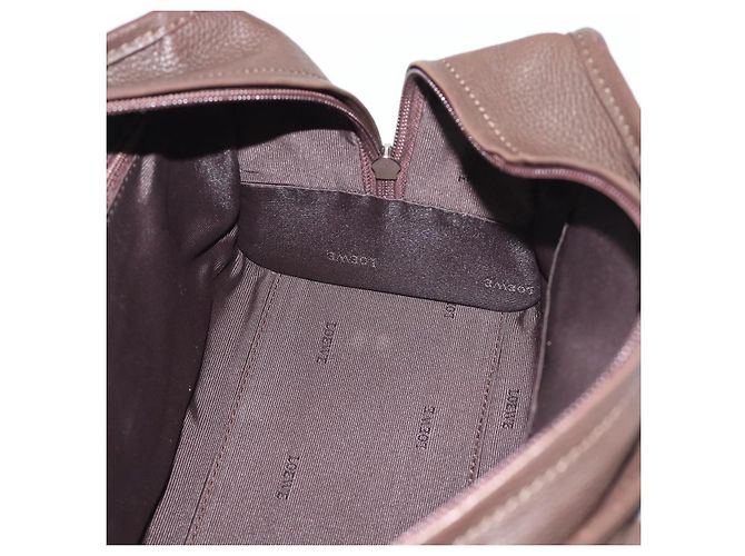 LOEWE Americana 28 Hand Bag Leather Dark Brown Silver - vista 22