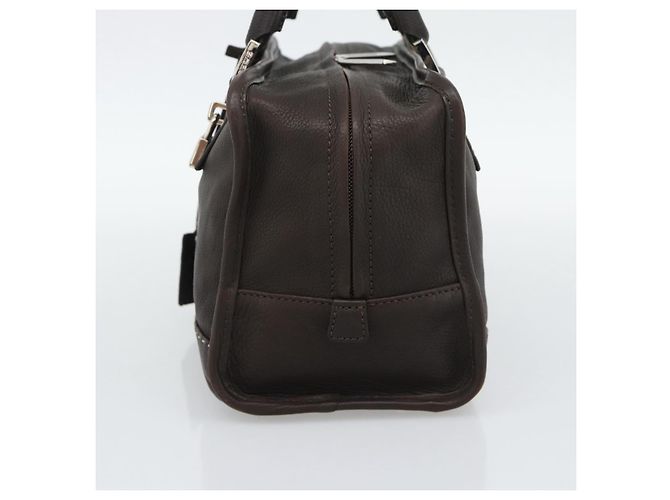 LOEWE Americana 28 Hand Bag Leather Dark Brown Silver - vista 4