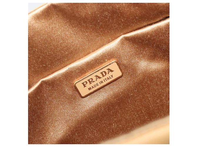 PRADA Studs Tote Bag Leather Beige Gold BN0181 - vista 15
