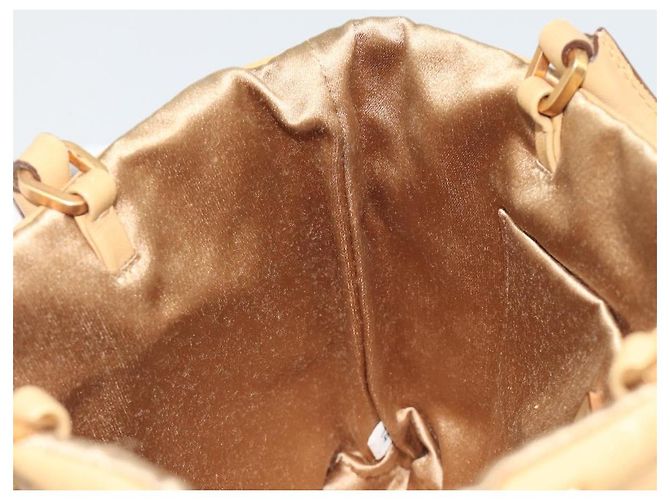 PRADA Studs Tote Bag Leather Beige Gold BN0181 - vista 18