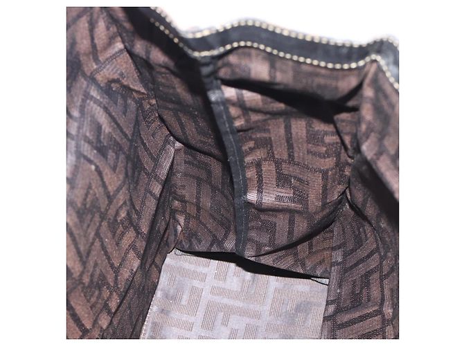 FENDI Zucca Canvas Hand Bag Black Brown - vista 16