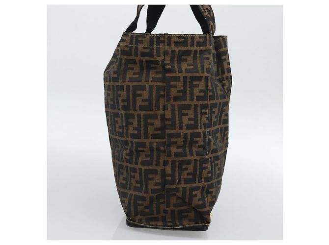 FENDI Zucca Canvas Hand Bag Black Brown - vista 4