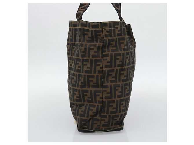 FENDI Zucca Canvas Hand Bag Black Brown - vista 5