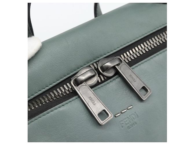 FENDI Hand Bag Leather 2way Green Silver - vista 16
