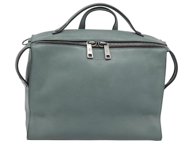 FENDI Hand Bag Leather 2way Green Silver - vista 2
