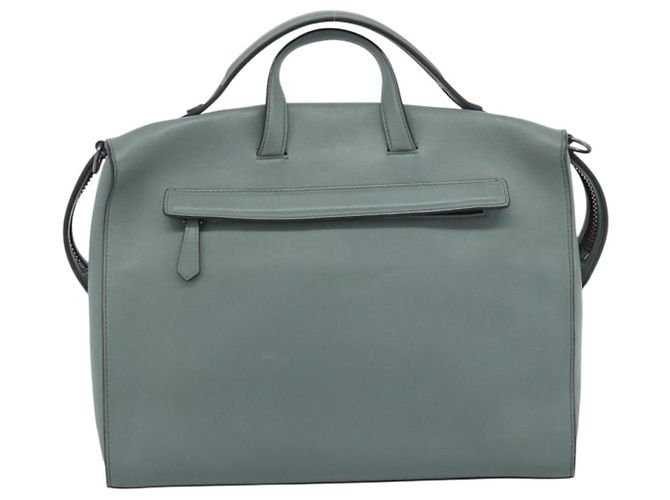 FENDI Hand Bag Leather 2way Green Silver - vista 3