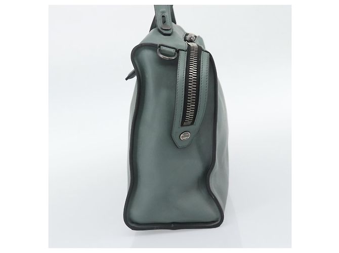 FENDI Hand Bag Leather 2way Green Silver - vista 4