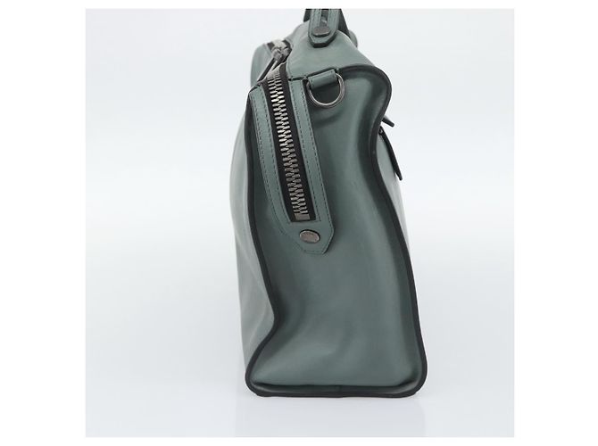 FENDI Hand Bag Leather 2way Green Silver - vista 5