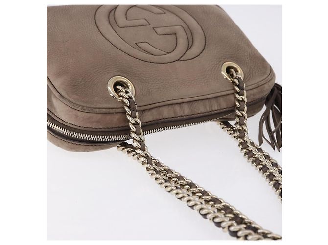 GUCCI Interlocking Shoulder Bag Leather Beige Gold 308983 - vista 7