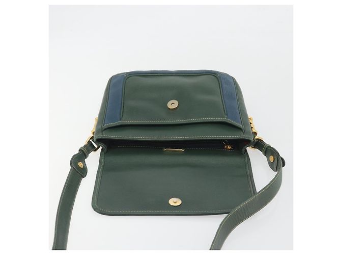 LOEWE Velazquez Schultertasche Leder Blau Goldfarben - Ansicht 10
