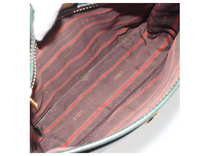 LOEWE Velazquez Schultertasche Leder Blau Goldfarben - Ansicht 12
