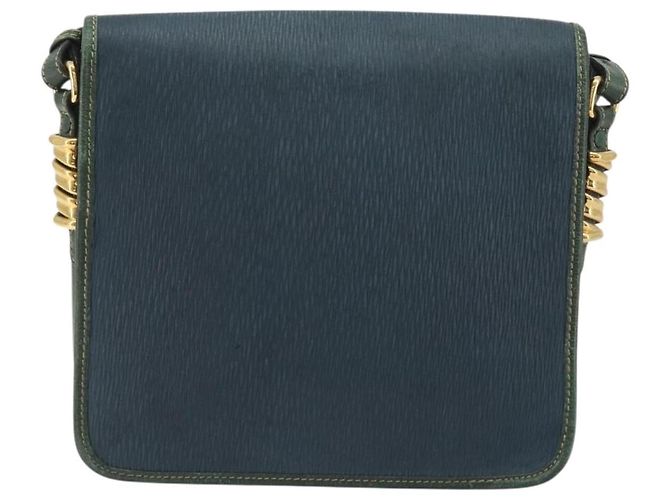 LOEWE Velazquez Schultertasche Leder Blau Goldfarben - Ansicht 2