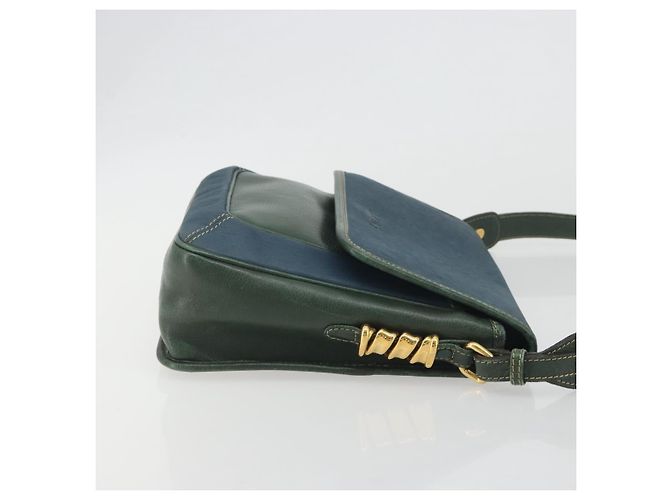 LOEWE Velazquez Schultertasche Leder Blau Goldfarben - Ansicht 3
