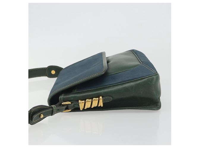 LOEWE Velazquez Schultertasche Leder Blau Goldfarben - Ansicht 4