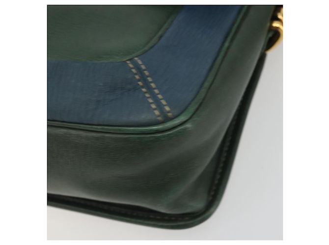 LOEWE Velazquez Schultertasche Leder Blau Goldfarben - Ansicht 9
