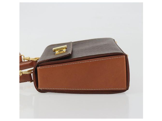 Céline CELINE Macadam Canvas Hand Bag PVC Leather 2way Brown Gold - vista 5