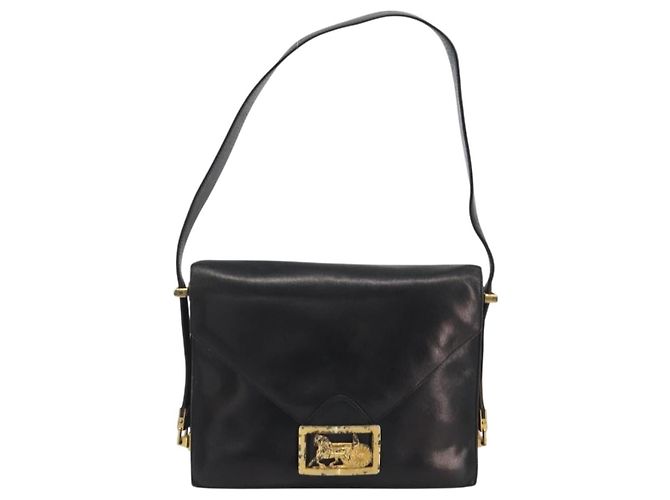 Céline CELINE Bolsa de ombro em couro preto e dourado - vista 2