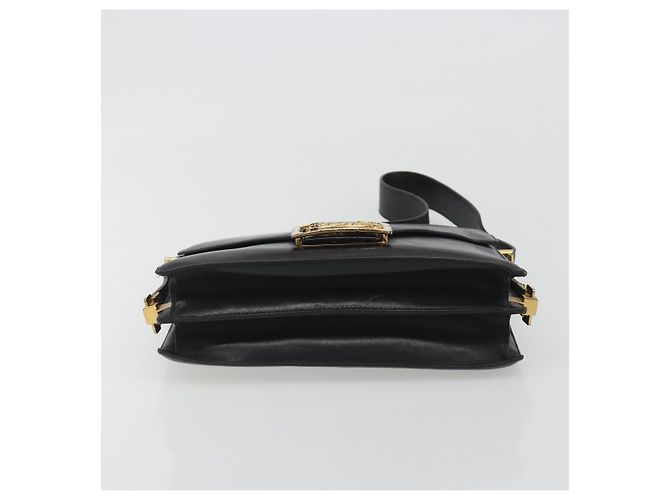 Céline CELINE Bolsa de ombro em couro preto e dourado - vista 9