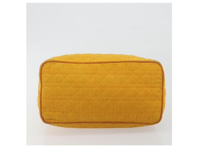 Christian Dior Lady Dior Hand Bag Canvas Yellow Gold Tone - vista 9