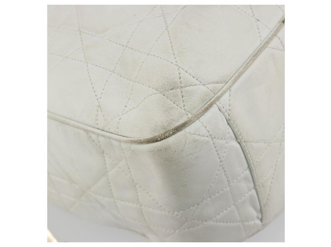 Christian Dior Canage Tote Bag Leather White Silver - vista 11