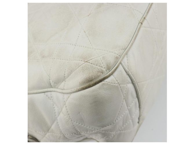 Christian Dior Canage Tote Bag Leather White Silver - vista 13