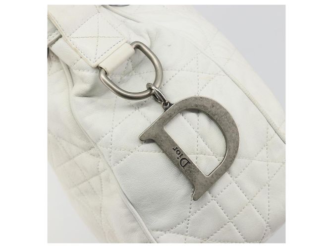Christian Dior Canage Tote Bag Leather White Silver - vista 15