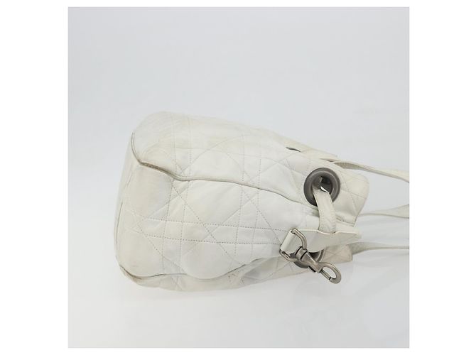 Christian Dior Canage Tote Bag Leather White Silver - vista 4