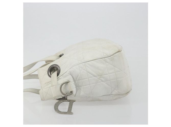 Christian Dior Canage Tote Bag Leather White Silver - vista 5