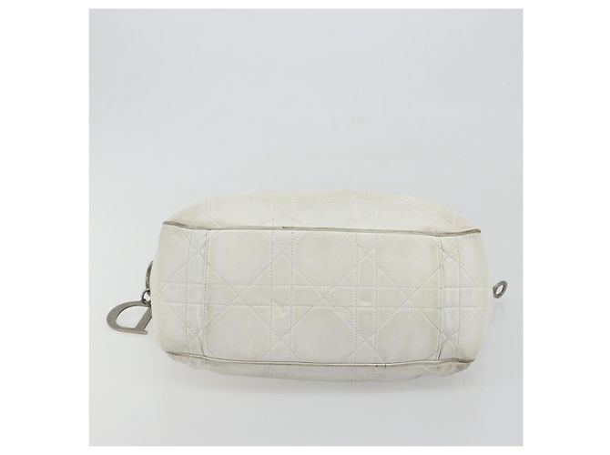 Christian Dior Canage Tote Bag Leather White Silver - vista 9