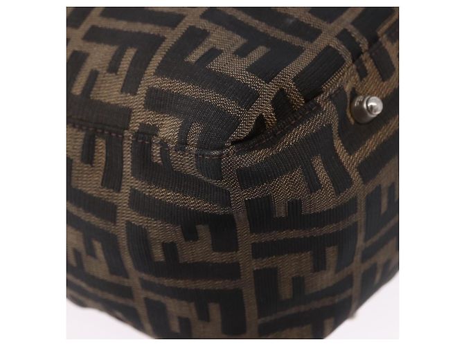 FENDI Zucca Canvas Hand Bag Brown Silver - vista 10