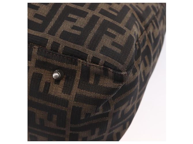 FENDI Zucca Canvas Hand Bag Brown Silver - vista 13