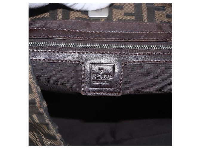 FENDI Zucca Canvas Hand Bag Brown Silver - vista 15