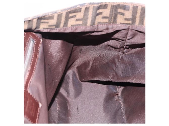 FENDI Zucca Canvas Hand Bag Brown Silver - vista 17