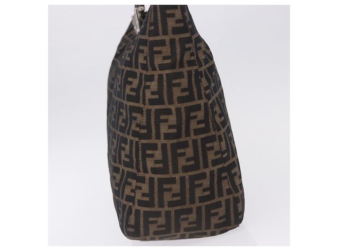 FENDI Zucca Canvas Hand Bag Brown Silver - vista 4