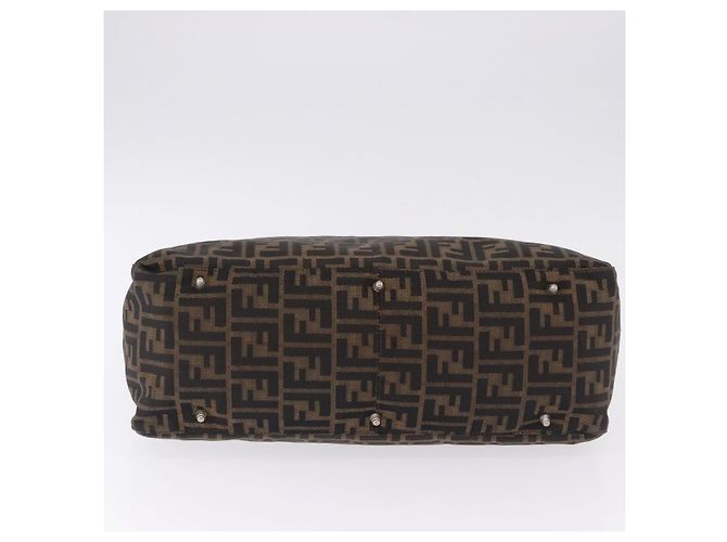 FENDI Zucca Canvas Hand Bag Brown Silver - vista 9