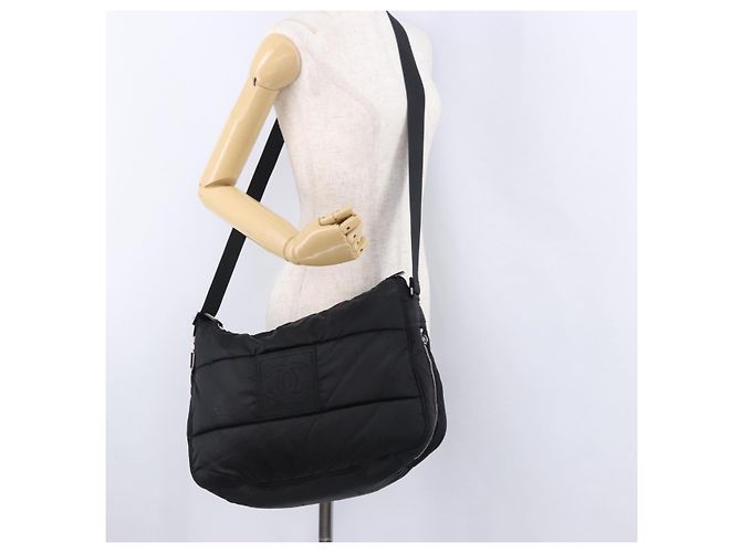 CHANEL Sports Line Shoulder Bag Nylon Black Silver CC - vista 23