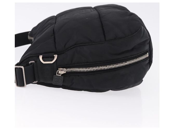 CHANEL Sports Line Shoulder Bag Nylon Black Silver CC - vista 6