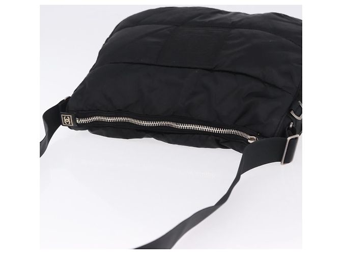 CHANEL Sports Line Shoulder Bag Nylon Black Silver CC - vista 7