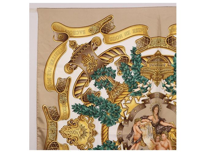 Hermès HERMES Carre 90 Scarf  DANS LES ESPRITS  Silk Beige - vista 2