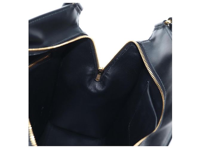 Bolsa de ombro PRADA em couro preto e dourado - vista 19