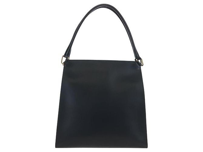 Bolsa de ombro PRADA em couro preto e dourado - vista 3