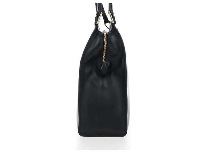 Bolsa de ombro PRADA em couro preto e dourado - vista 6