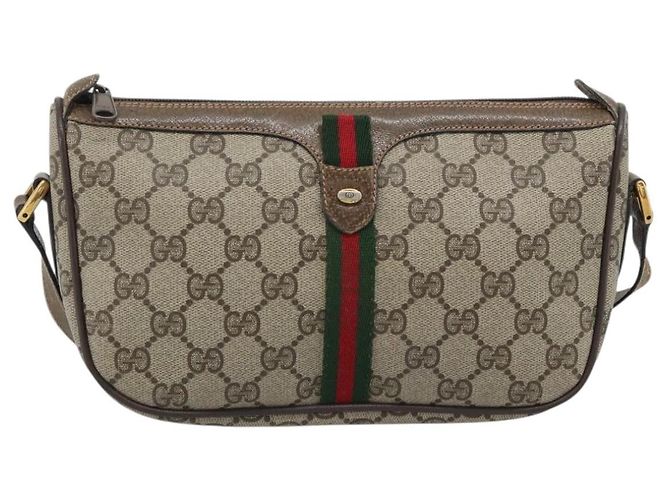GUCCI GG Supreme Web Sherry Line Shoulder Bag PVC Beige 89 02 054 - vista 2