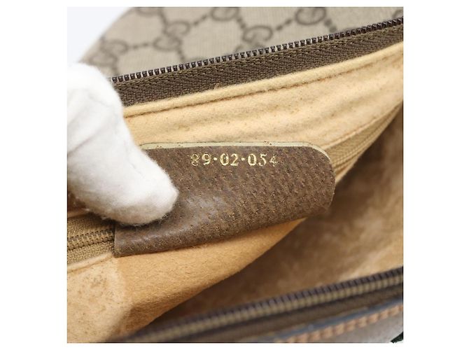 GUCCI GG Supreme Web Sherry Line Shoulder Bag PVC Beige 89 02 054 - vista 21