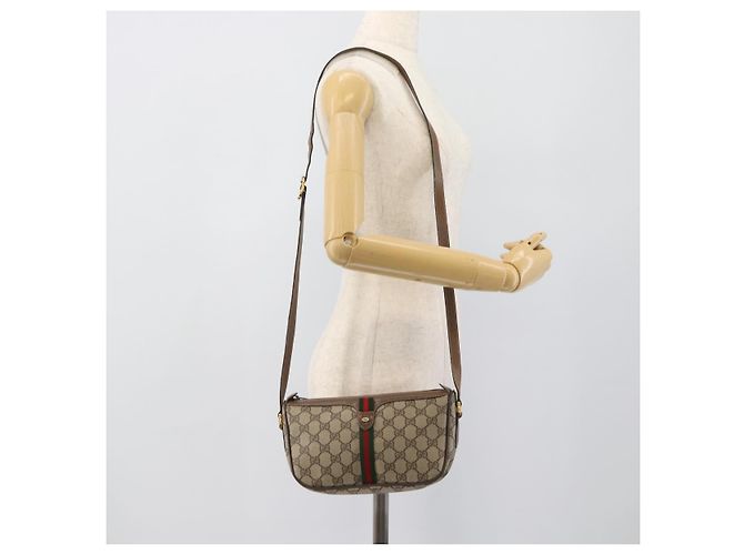 GUCCI GG Supreme Web Sherry Line Shoulder Bag PVC Beige 89 02 054 - vista 22