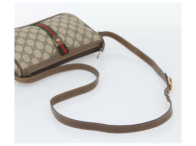 GUCCI GG Supreme Web Sherry Line Shoulder Bag PVC Beige 89 02 054 - vista 7