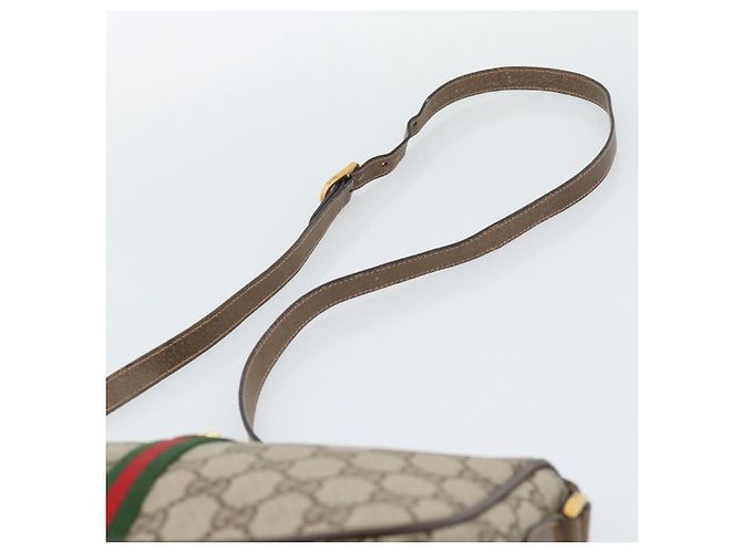 GUCCI GG Supreme Web Sherry Line Shoulder Bag PVC Beige 89 02 054 - vista 8