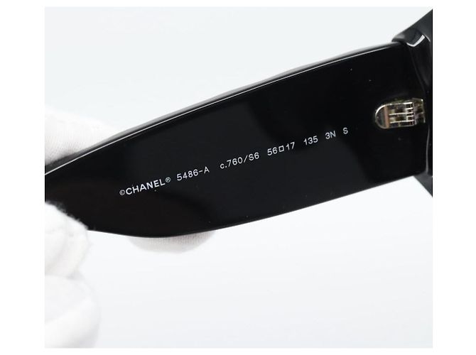 CHANEL Sunglasses Plastic Black CC - vista 12